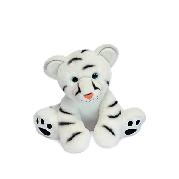 Histoire dOurs - Peluche Tigre Blanc - 25 cm - Blanc - Idée Cadeau - Bébé Tigre Blanc - Terre Sauvage - HO3054