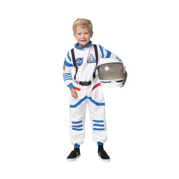 Spooktacular Costume dastronaute blanc unisexe pour enfants à Halloween, combinaison de pilote de la NASA avec casque, Small