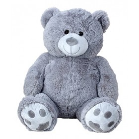 Lifestyle & More Ours en Peluche géant XXL 100 cm Blanc/Gris Doux et velouté