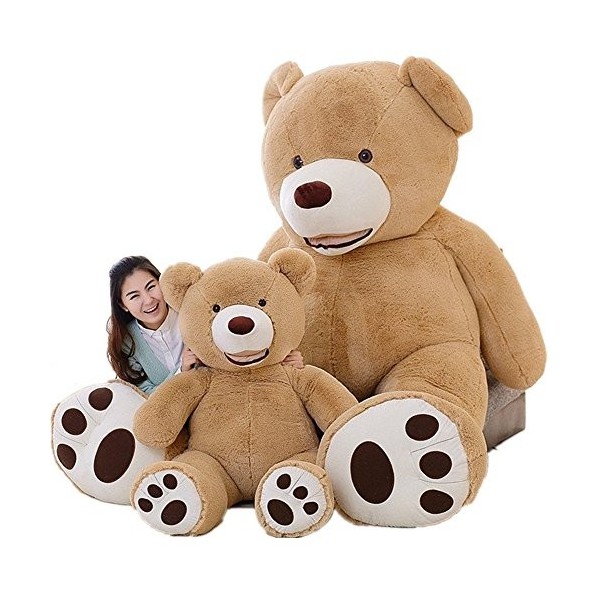 DIS Gigantesque Ours en peluche 2,4 m souriant et souple 250 cm 200 cm 130 cm 100 cm, marron clair, 130 cm