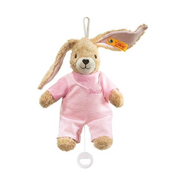 Steiff - 237584 - Peluche - Lapin Hoppel avec Boîte à Musique - Rose