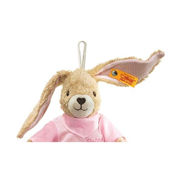 Steiff - 237584 - Peluche - Lapin Hoppel avec Boîte à Musique - Rose