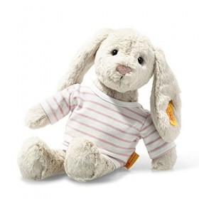 Steiff - 080975 - Soft Cuddly Friends Lapin Hoppie avec t-Shirt - Rainy Day
