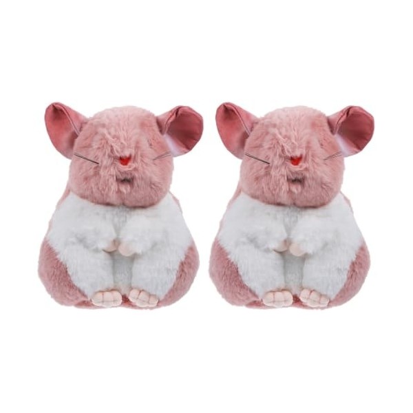 Totority 2 Pièces Hamster Poupée en Peluche Hamster en Peluche Animal Coussin en Peluche Chinchilla Animal Décoratif Coussin 