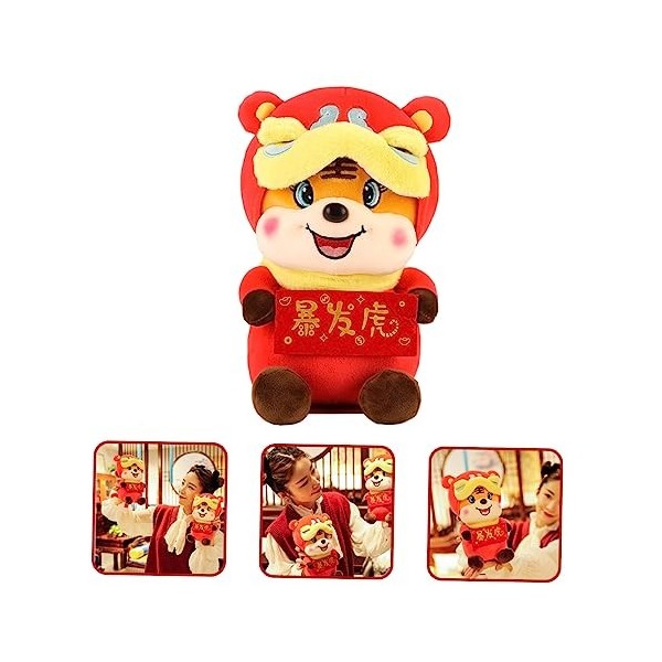 Totority 3 Pièces Poupée Tigre 2022 Jouets en Peluche Poupée en Peluche Mignonne Typhlosion Peluche Année des Poupées Peluche