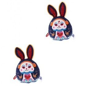 ibasenice 2 Pièces Ornement De Lapin Décorations darbre du Nouvel an Chinois 2023 Mascotte De Lapin en Peluche Suspendu Poup