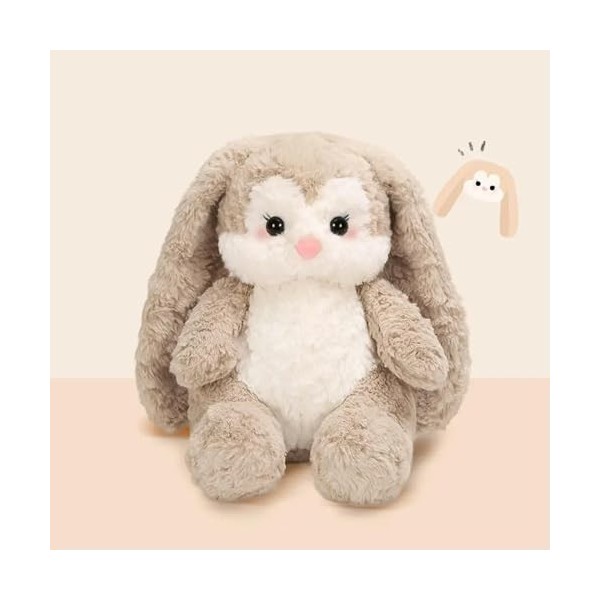 EacTEL Lapin À Longues Oreilles Peluche Jouet Oreiller Poupée Dessin Animé Mignon Peluche Jouet Chambre Décoration Noël Cadea