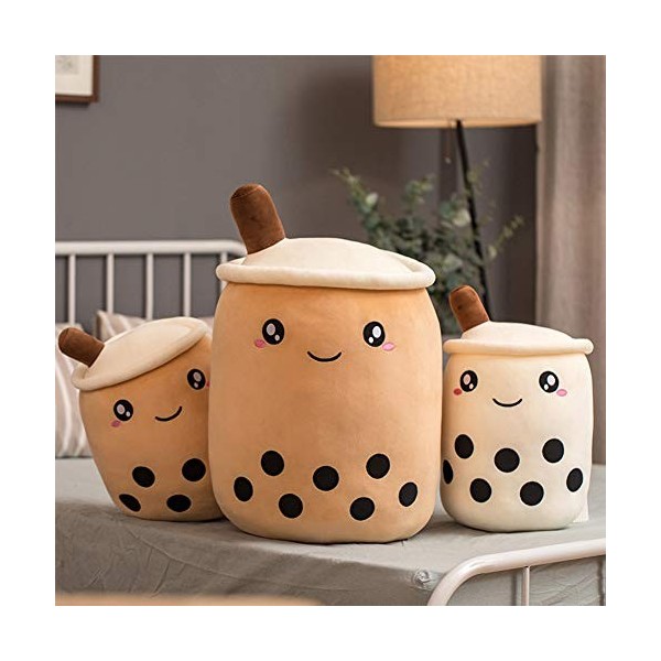 AMOZO Dessin animé Mignon Boba Lait thé Doux en Peluche poupée, géant Boba Bulle en Peluche en Peluche Tasse de thé Oreiller 