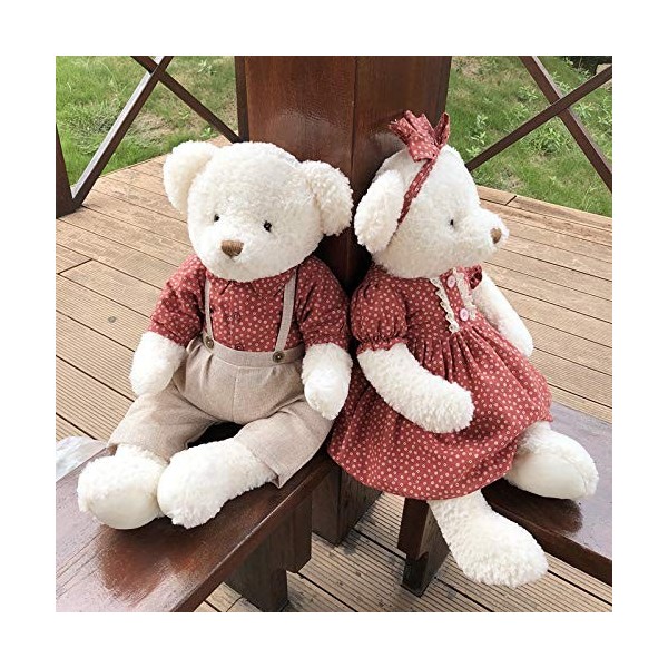 N-A Jouet en Peluche Couple Ours Presse Poupée Couple Marié Ours en Peluche Poupée Cadeau De La Saint-Valentin Paire de 65 cm