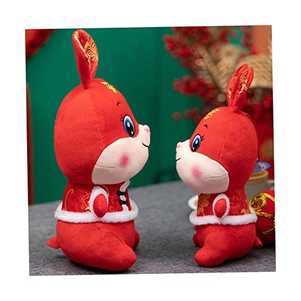 ibasenice 3 Pièces Poupée Lapin Costume Tang Animal en Peluche Lapin en Peluche Figurine danimaux Feng Shui Oreiller Lapin e