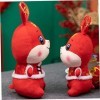 ibasenice 3 Pièces Poupée Lapin Costume Tang Animal en Peluche Lapin en Peluche Figurine danimaux Feng Shui Oreiller Lapin e