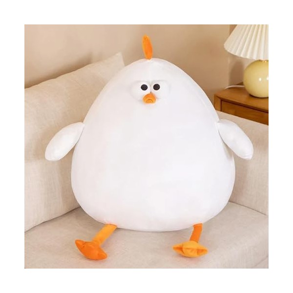 PaMut Coussin Rond en Peluche Poulet à Fourrure Mignon Petit Poulet en Peluche poupée canapé Moelleux Salon décoré Belle Pelu