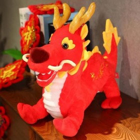 Neamou Animal en Peluche De Lannée du Dragon, Jouet en Peluche De Dragon Chinois, Peluches De Poupée du Zodiaque Chinois, Ca