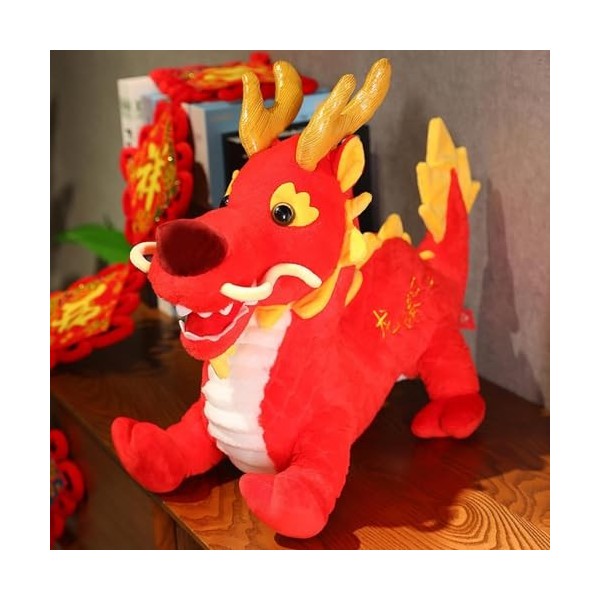 Neamou Animal en Peluche De Lannée du Dragon, Jouet en Peluche De Dragon Chinois, Peluches De Poupée du Zodiaque Chinois, Ca