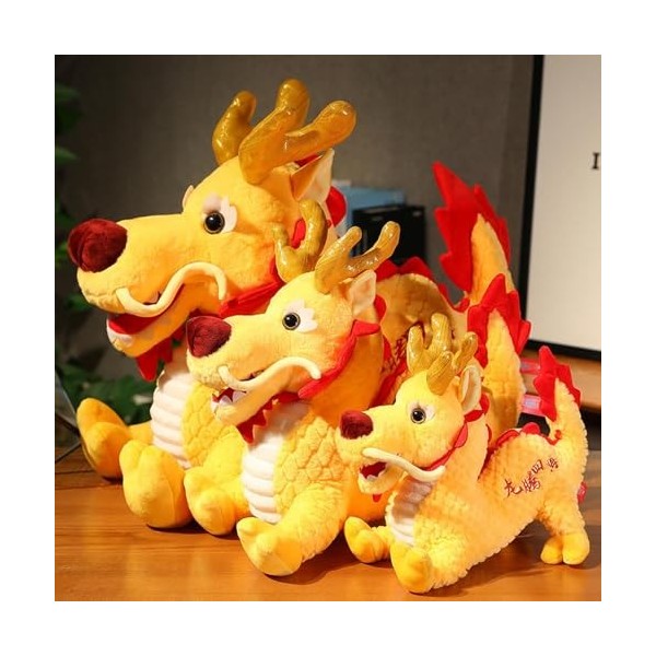 Neamou Animal en Peluche De Lannée du Dragon, Jouet en Peluche De Dragon Chinois, Peluches De Poupée du Zodiaque Chinois, Ca