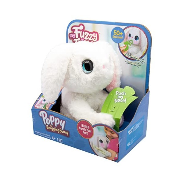 Joy Toy - Peluche Interactive My Fuzzy Friends Lapin dans Un Emballage Cadeau 22,7 x 13,5 x 25,4 cm, Multicolore