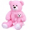 FAVOSTA Ours en peluche géant avec un petit ours en peluche - Cadeau pour enfants - Rose