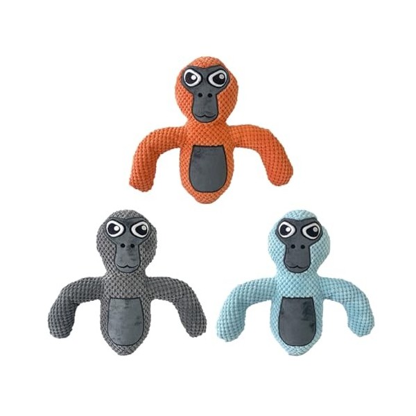 NAGGIS Peluche Gorilla T-AG, Peluche Gorille Mignonne de 9,8 Pouces, Jouets en Peluche pour Adultes et Enfants R : Lot de 3.