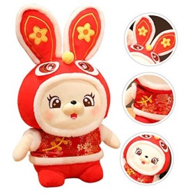 Totority 3 Pièces Année du Lapin Mascotte Décorations du Nouvel an Lunaire Cadeau du Festival De Printemps Année du Lapin Pou