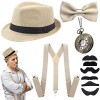 JORAKI Années 1920 Hommes Déguisements Accessoires Flapper Gangster Ensemble Great Gatsby Costume Kit Année 20 avec Chapeau T