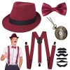 JORAKI Années 1920 Hommes Déguisements Accessoires Flapper Gangster Ensemble Great Gatsby Costume Kit Année 20 avec Chapeau T