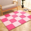 Tapis De Sol en Mousse Puzzle en Peluche, Carreaux De Tapis Carrés en Mousse à Emboîtement Doux, Tapis Moelleux pour Salon Et