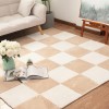 Tapis De Sol en Mousse Puzzle en Peluche, Carreaux De Tapis Carrés en Mousse à Emboîtement Doux, Tapis Moelleux pour Salon Et