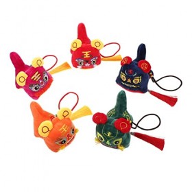 ibasenice 5 Pièces Zodiaque Tigre Poupée 2022 Peluche Coussin en Peluche Zodiaque Sac À Main Charme Forme Animale Peluche Jou