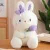 EacTEL Mignon Lapin poupée Dessin animé Peluche Animal Fleur Lapin Peluche poupée Oreiller Kawaii Peluche Enfants Jouet Fille