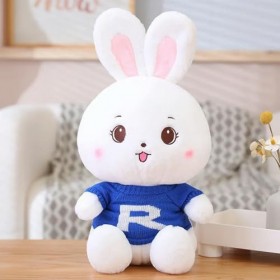 SaruEL Mignon Lapin en Peluche Jouet en Peluche Dessin Animé Animal Grande Oreille Lapin Poupée Peluche Coussin Kawaii Cadeau