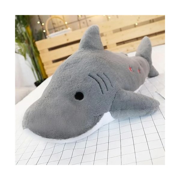 NOpinz Grande Taille Requin Peluche Jouet Oreiller Cadeau pour Enfants Cadeau d’Anniversaire Cadeau de Noël 100cm 3