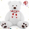 MorisMos Grand Ours en Peluche de Noël, 100cm XL Nounours Geant Marron Foncé Mignonne Douce, Idée Cadeau Noël pour Bebe Enfan