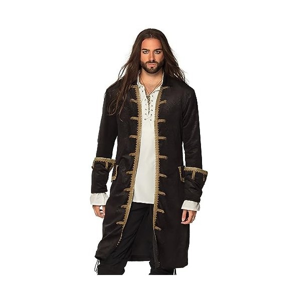 Veste de Pirate Homme Luxueuse, Taille XL – Élégante et Confortable, Idéale pour Soirées Costumées et Fêtes Thématiques