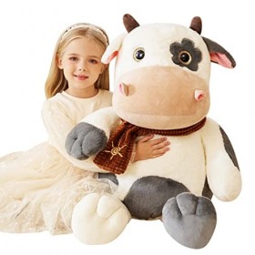 EARTHSOUND Vache Peluche Géant Animal Jouet,78cm Gros Grand Vache Animaux Géante XL XXL Peluche Mignon,Cadeaux pour Les Enfan