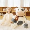 EARTHSOUND Vache Peluche Géant Animal Jouet,78cm Gros Grand Vache Animaux Géante XL XXL Peluche Mignon,Cadeaux pour Les Enfan