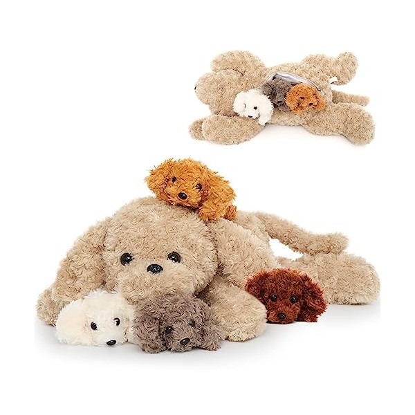 MorisMos Grand Requin Blanc en Peluche de 23 Pouces et 5 Animaux Marins en Peluche, Dont Une Pieuvre, Un Crabe, Une Tortue, U