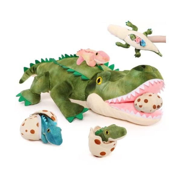 MorisMos Grand Requin Blanc en Peluche de 23 Pouces et 5 Animaux Marins en Peluche, Dont Une Pieuvre, Un Crabe, Une Tortue, U