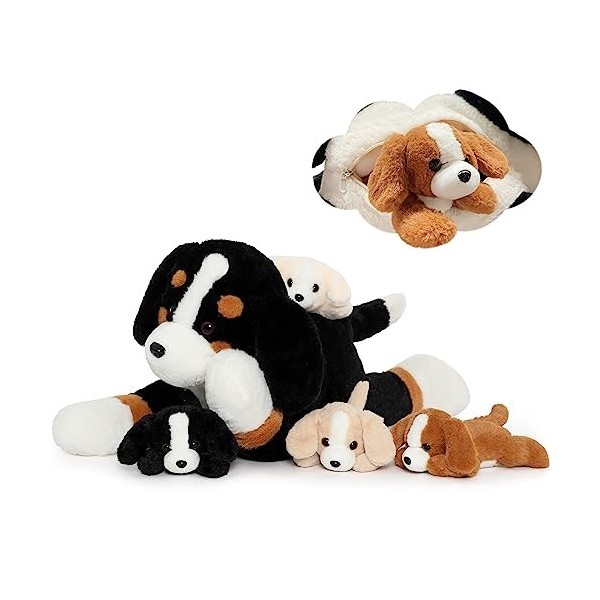 MorisMos Grand Requin Blanc en Peluche de 23 Pouces et 5 Animaux Marins en Peluche, Dont Une Pieuvre, Un Crabe, Une Tortue, U