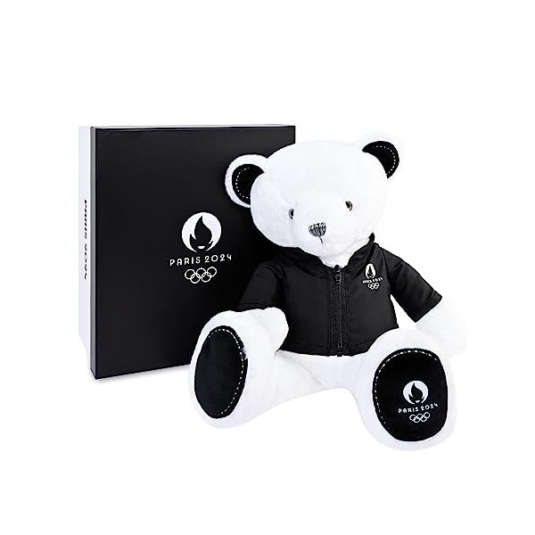 Doudou et Compagnie - Ours Prenium Paris 2024- Licence Officielle des Jeux Olympiques De Paris 2024 - Peluche Avec Bandana - 