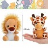 Set de 18 Pièces Mini Animaux de Forêt en Peluche Jouets en Peluche Animaux de Jungle en 4,8 Pouces Petit Éléphant en Peluche