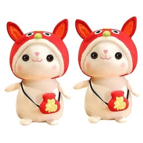 Toyvian 2 Pièces Poupée Lapin Jouet Lapin 2023 pour Enfants Jolie Figurine De Lapin Poupée De Mascotte De Lapin Oreiller Frai