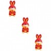 ibasenice 3 Pièces Cadeau Souvenir du Zodiaque Figurines De Lapin Jouet Lapin pour Enfants Année du Lapin en Peluche Jouets e