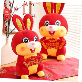 ibasenice 3 Pièces Cadeau Souvenir du Zodiaque Figurines De Lapin Jouet Lapin pour Enfants Année du Lapin en Peluche Jouets e