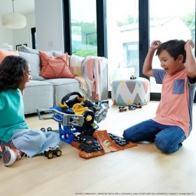 Hot Wheels Monster Trucks Arena Smashers Combat Mega-Wrex vs Gorzilla Coffret avec véhicule Mega-Wrex à l’échelle 1/64 et 2&nbsp;v