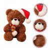 Abaodam 3 Pièces Ours De Noël Poupée en Peluche Saint Valentin Poupée Ours Mignon Animal en Peluche Ours Cadeau De Poupée De 