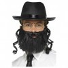 Smiffys Kit rabbin, noir, avec chapeau et cheveux attachés, barbe et lunettes