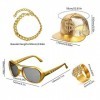 ZJRung Kit de Costume Hip Hop Lunettes de Soleil et Bagues de Rappeur Chapeau Collier Dollar Bracelet Chaîne dor 80s 90s Acc