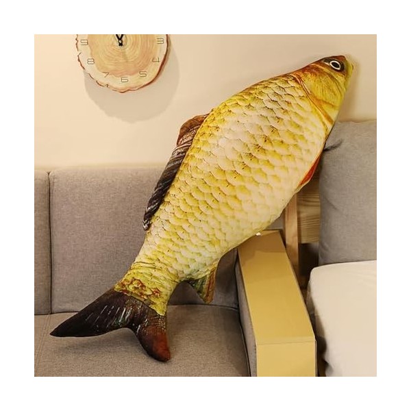 LfrAnk 3D Poisson Rouge Peluche Jouet en Peluche Animal Carpe Peluche Oreiller Créatif Canapé Coussin Coussin Cadeau Enfants 