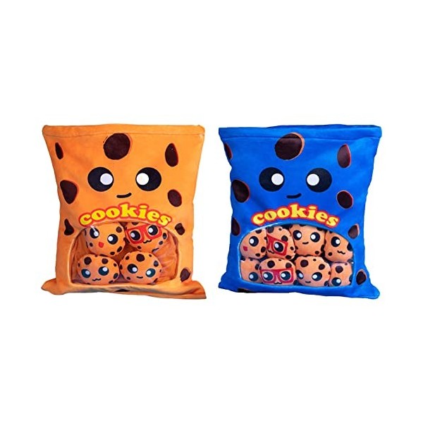 Eastuy Oreiller en Peluche Cheesy Puff, Coussin en Peluche Douce en Forme BoufféeFromage, Jouet en Peluche, Sac BoufféeCollat