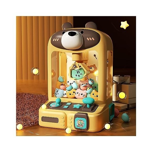 Machine à Pinces pour Enfants Machine a Bonbon avec Pince avec 30 Peluches,10 Gashapons Machine Attrape Bonbon Machine Attrap